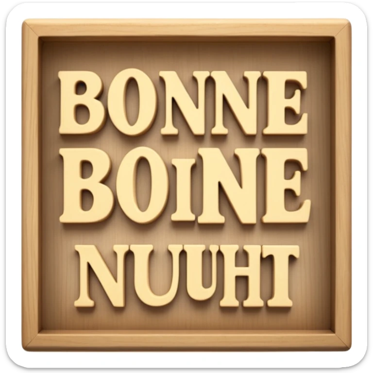 les mots 'Bonne Nuit' écrits en français avec les personnages du jeu Homescapes sticker