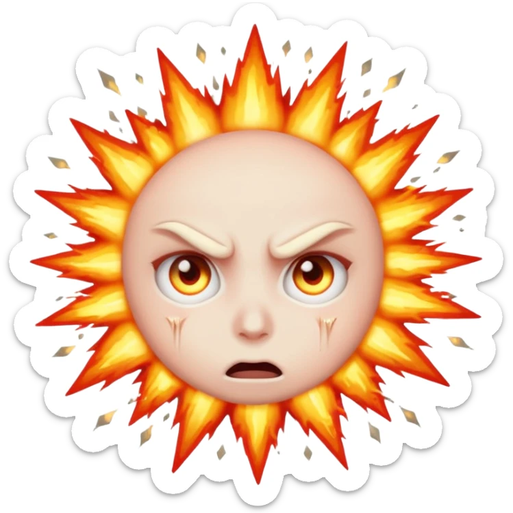 The star eyes emoji like this 🤩but way more aggressive with like explosions in the eyes sticker