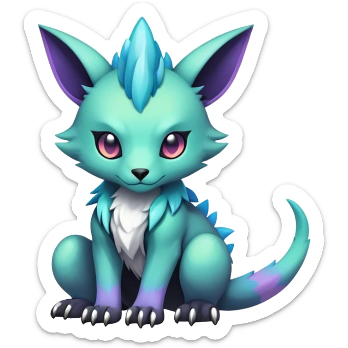 cool colorful dark pastel edgy fantasy animal hybrid Fakemon full body sticker