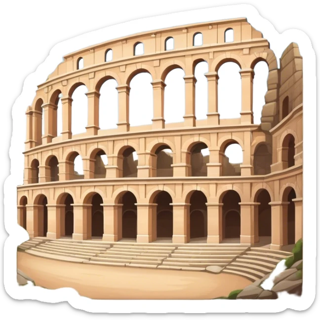 Pula Arena Landmark Emoji – Depicting the Roman amphitheater with its large stone arches. sticker