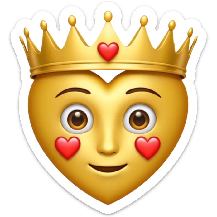 Un emoji con una corona y los ojos enamorados  sticker