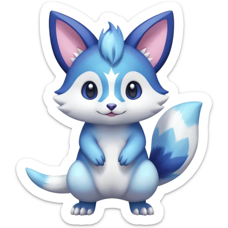 Shiny Exotic Colorful Pastel-Nebula-Gradients Furret-Meowstic-Zangoose-Hybrid (Full body) sticker
