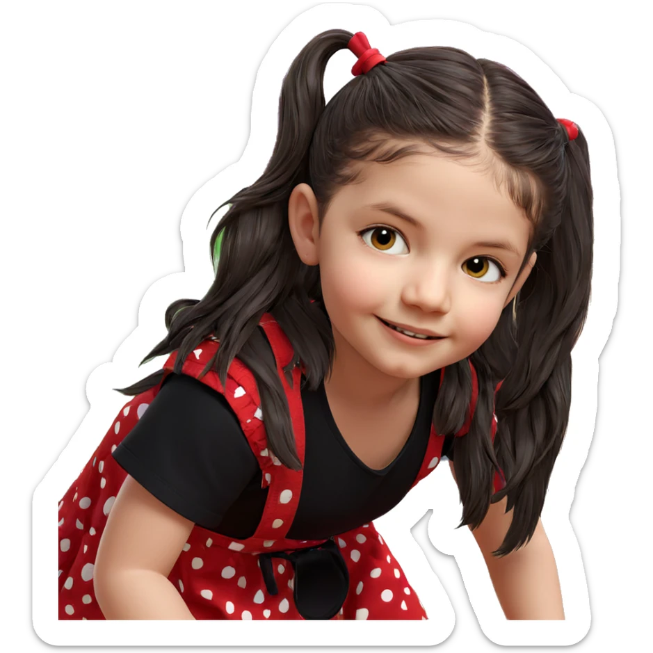 smiling girl with twintails sticker