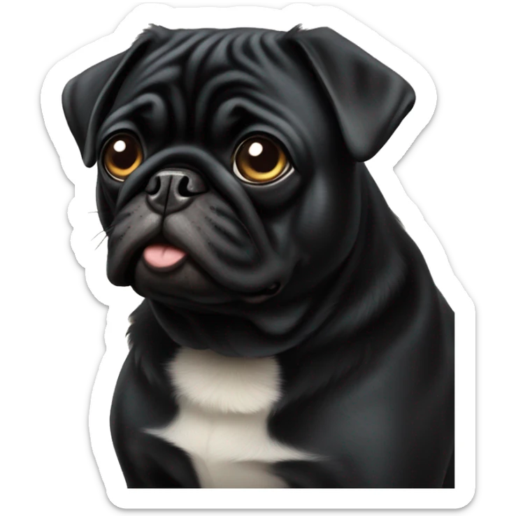 Black pug sticker
