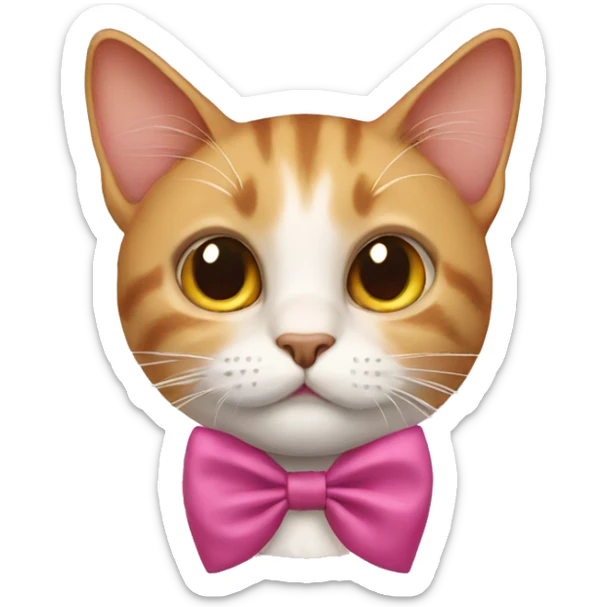 Cat with a bow sticker