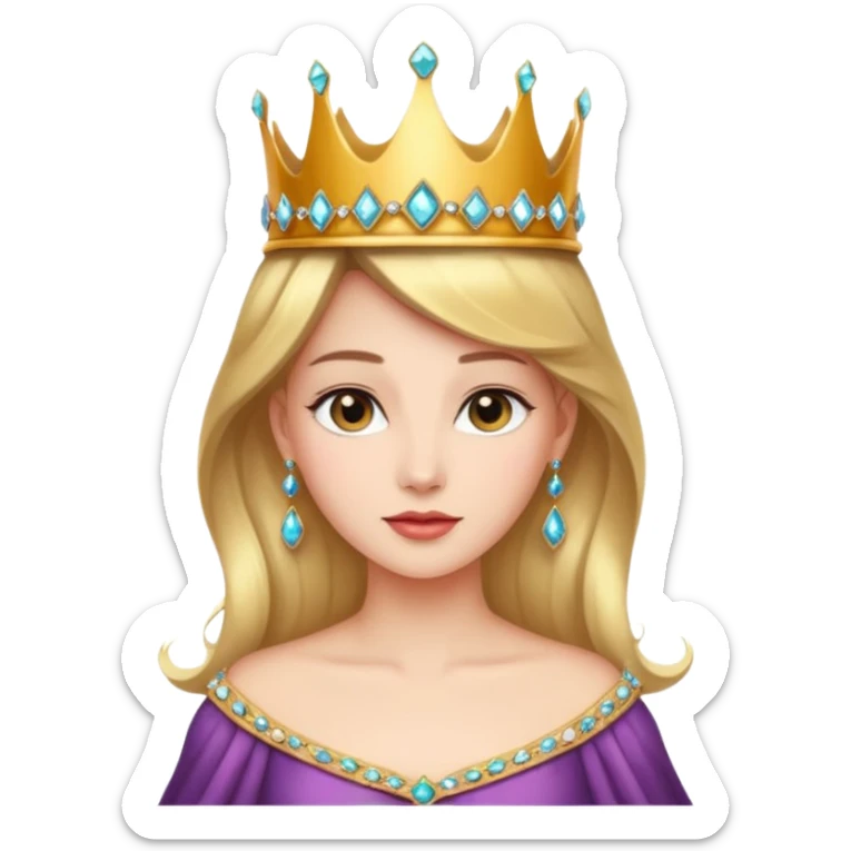 Queen – Elegant woman with jeweled crown and gown sticker