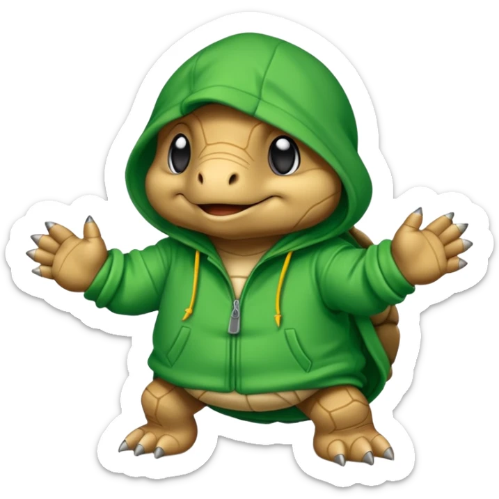 Une tortue avec une cagoule et qui fait des graffiti sticker