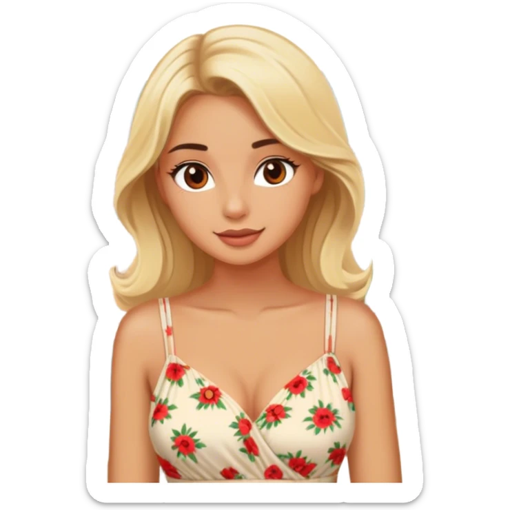blonde model, brown eyes, honeymoon traveling in italy sticker