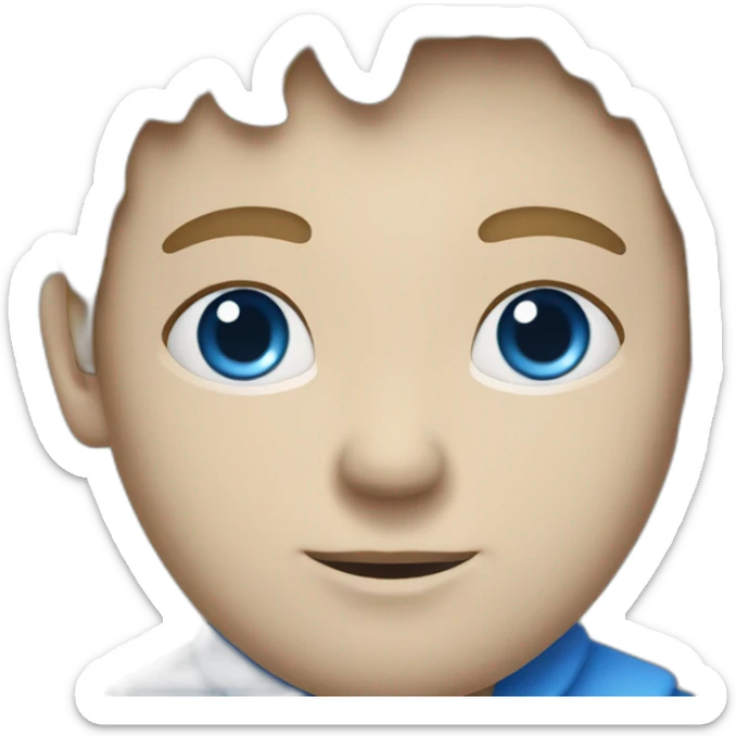 un homme maigre avec des yeux bleus la peau très blanche et des cheveux noirs sticker