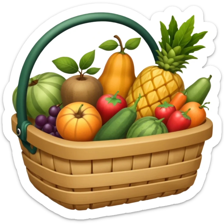 panier de fruits et légumes de saison hiver en france sticker