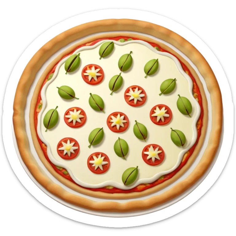 a lot of pistachio and white cream(main), under the cream there is jambon beurre like flower, pizza sticker
