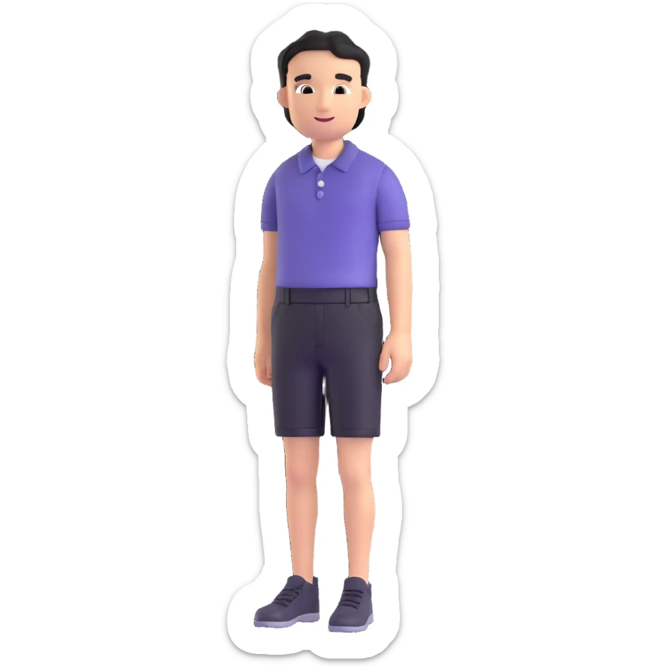 person wearing short black pants sticker