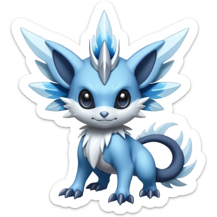 Elemental dark dusky mechanical frosty fairy-like fantasy epic rare Glalie-Sneasel-Togetic-Pokémon-Fakémon-hybrid-creature sticker