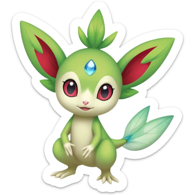  Fey Toony Axew-Celebi-Amaura--Shaymin-fusion-hybrid sticker