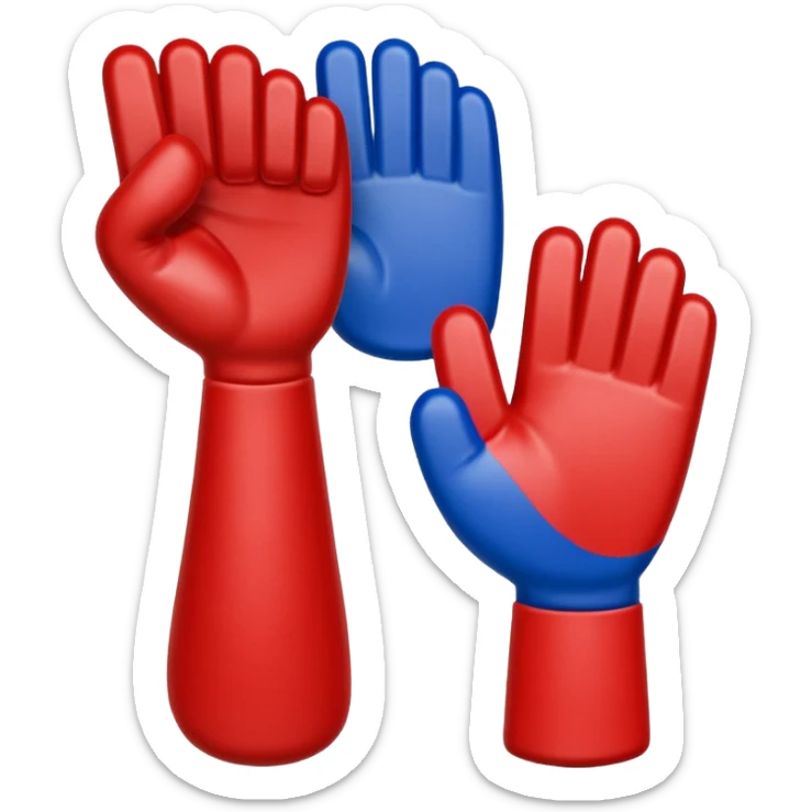 sports foam finger american football blue (#00A3E0) and red (#F9423A) sticker