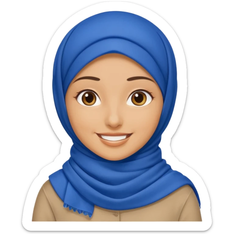  Hijab (headscarf covering hair/neck), lady with smile  sticker