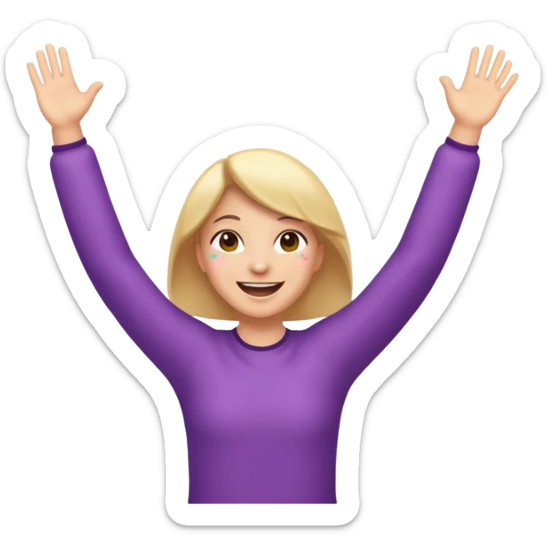 fun emoji of '도훈up' bursting onto the scene with confetti, arms raised in excitement, joyful expression sticker