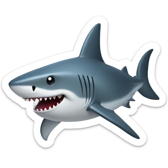 Shark with a top hat sticker
