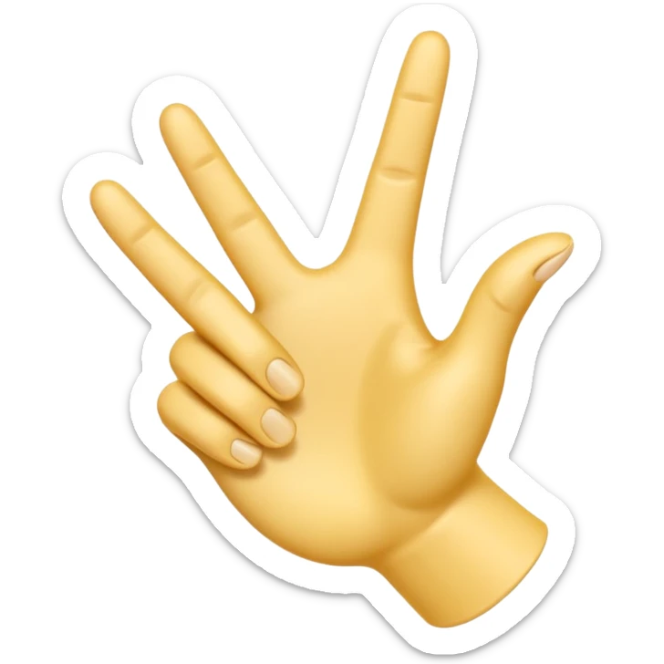 A 3D emoji in iOS emoji aesthetic style of a hand making a trigger-like gesture, with the index finger extended forward and the thumb raised upward, other fingers folded, clean white background, glossy and smooth Apple-style design sticker
