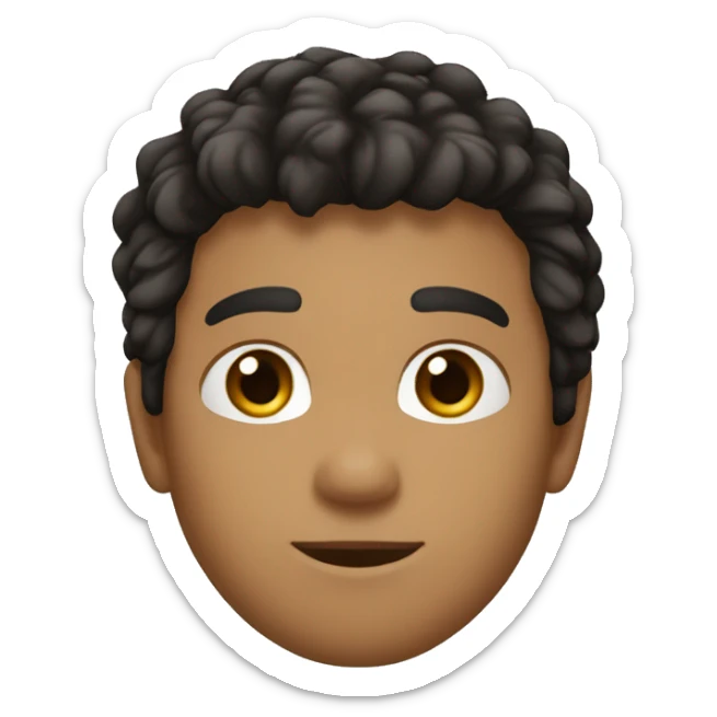 garcon blanc cheveux noir / brun yeux marrons cheveux cours qui son vers l'avant . sticker