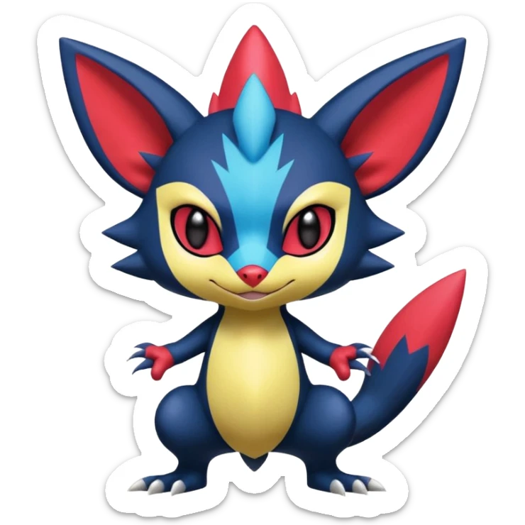  exotic tropical cyber-Litten-Sneasel-Weavile-Stitch-Noibat-Trico-Fakémon-Pokémon-Vernid-creature sticker