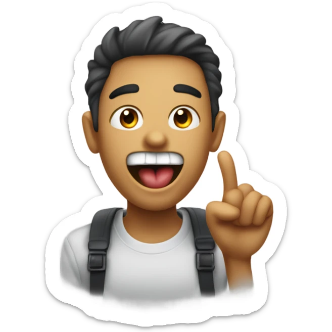 side face pronouncing th sound as in thursday with the tip of the tongue out of teeth sticker