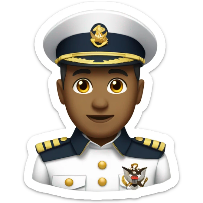 Navy military men Indonesian Navy Full Dress White Uniform, with honey skin sticker