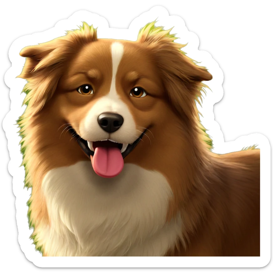 playful dog with tongue out sticker