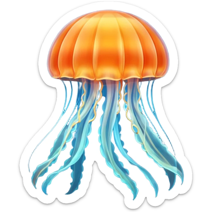 jellyfish with unique design and color but i want a simple one i dont want color orange and blue sticker
