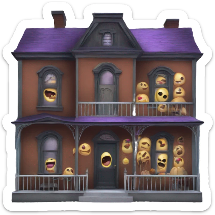 wide angle,creepy,Addams haunted dream house on food truck  sticker