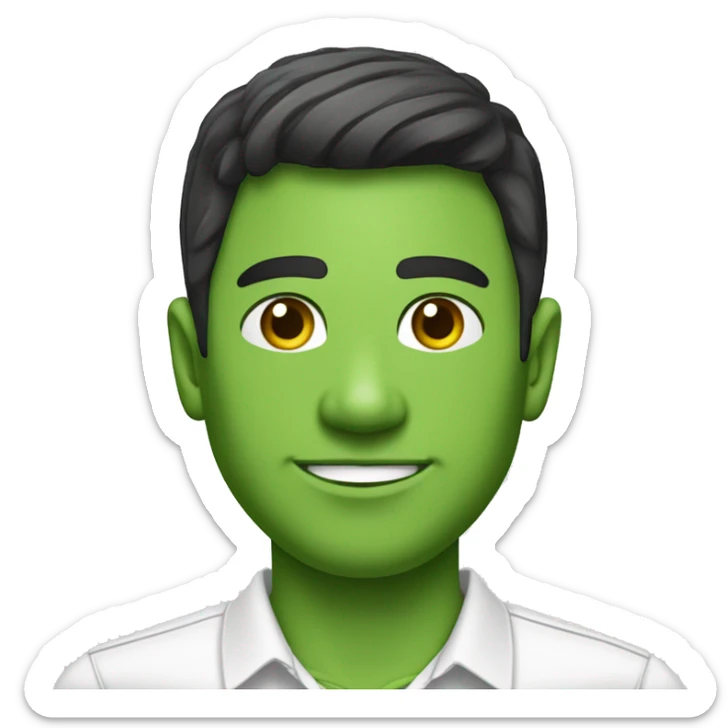 ES UN JOVEN DELGADO MORENO SIEMPRE USA CAMISA BLANCA Y VA COMO CANDIDATO DEL PARTIDO VERDE  sticker