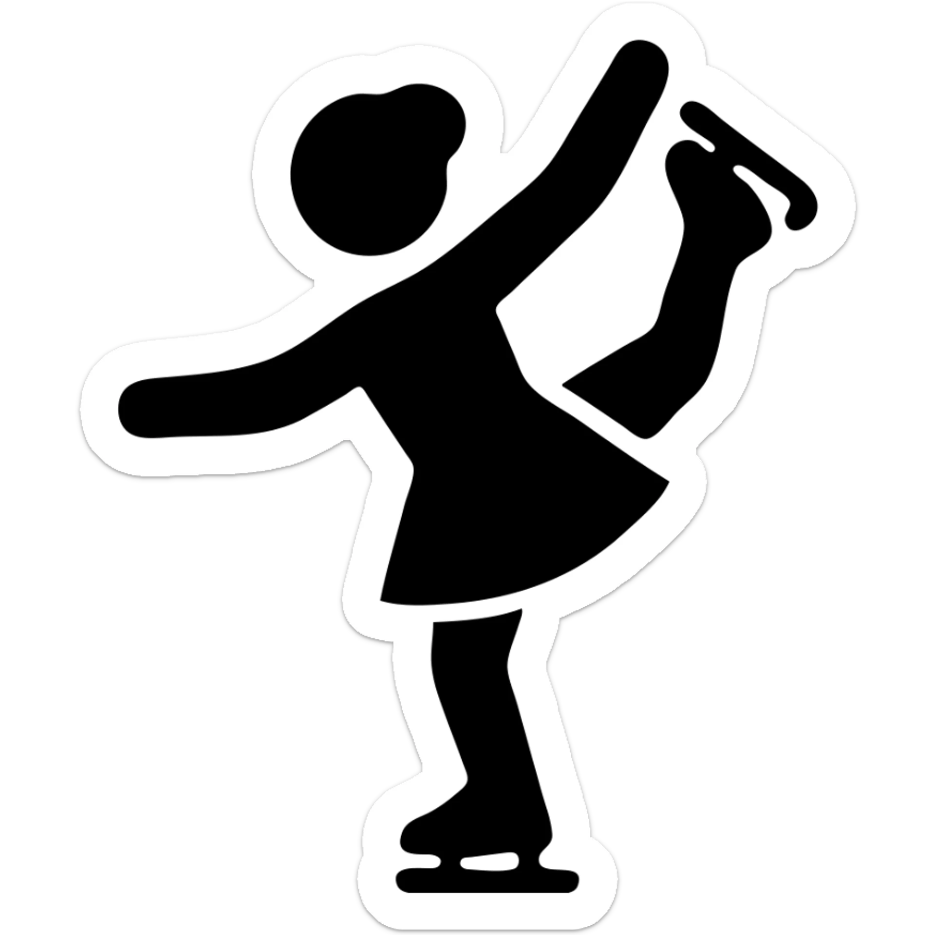 A figure skater girl with orange eye patches under her eyes sticker