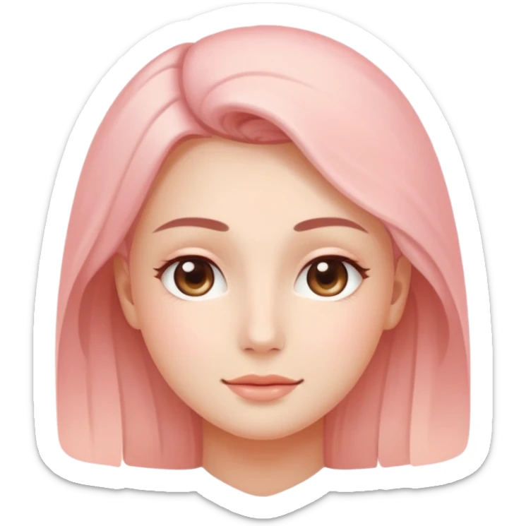Minimal skincare emoji of a calm glowing face, soft blush tones, healthy radiant skin, minimalist style, gentle gradient, wellness aesthetic, no strong outlines, spa-inspired emoji. sticker