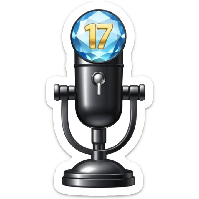 I want these emojis 💎🎤 in one frame with the number 17 I don't want a girl or boy in the pictures. sticker