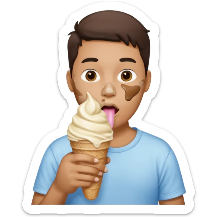 A fattie eating a whole pint of ice cream sticker