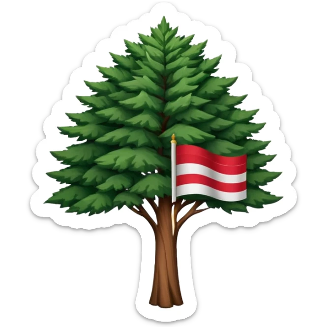 Lebanon flag but the background is yellow instead of white and red sticker
