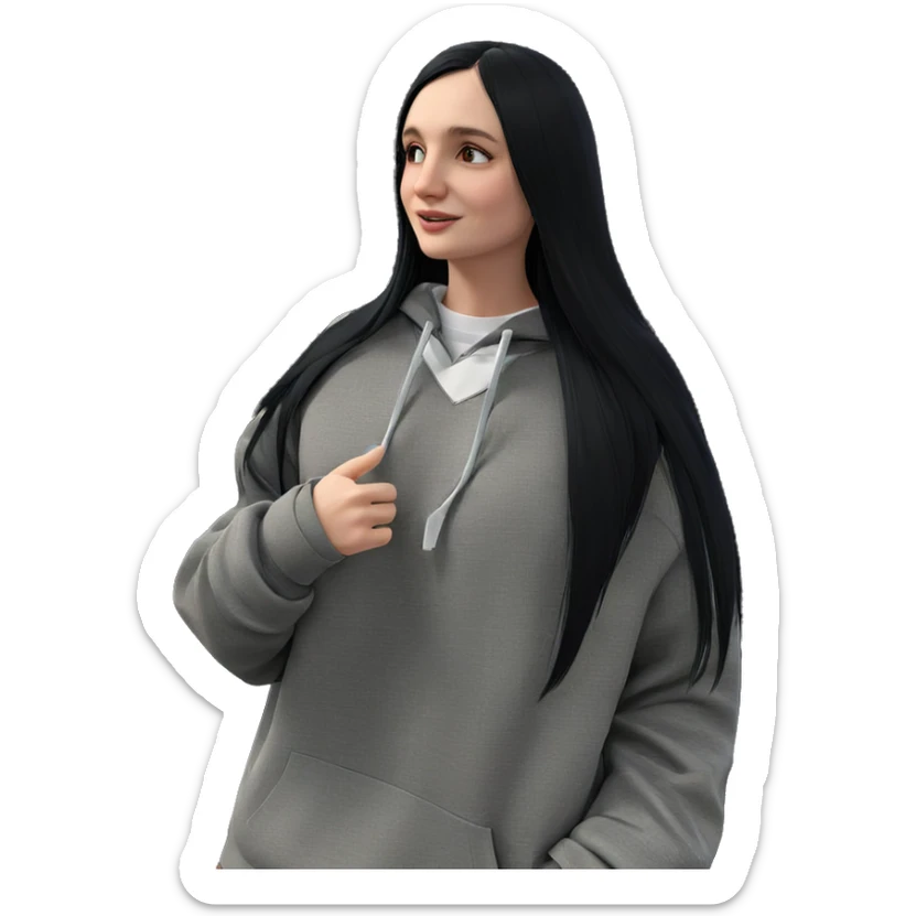 girl with black hair outdoors sticker