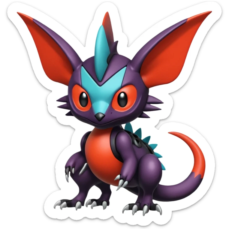  exotic tropical cyber-Litten-Noivern-Stitch-Noibat-Trico-Fakémon-Pokémon-Vernid-creature sticker