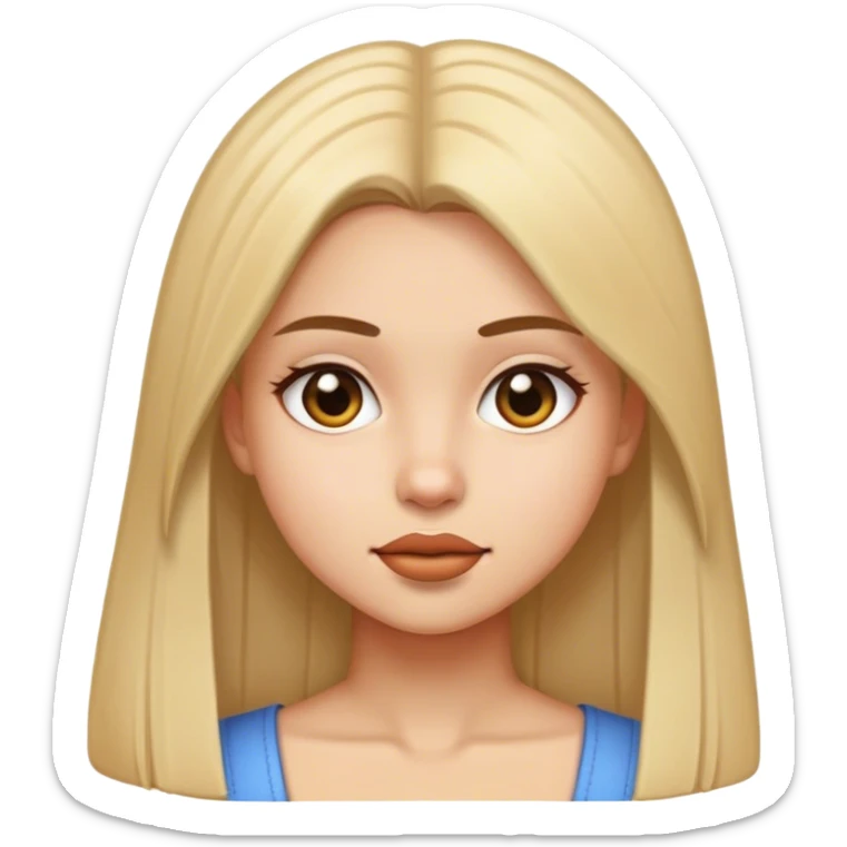 Girl with straight hair sticker