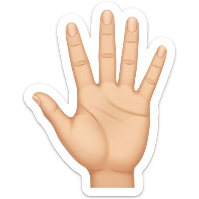 an Italian gesture, but the fingers do not touch each other, and all the fingers stretch towards the thumb sticker