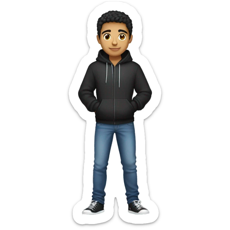 Hispanic male teen with full body, hoodie and jeans sticker