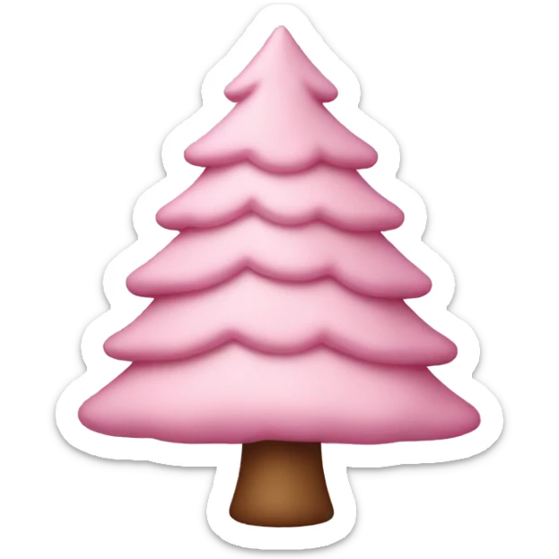 Pastel pink Christmas tree  sticker
