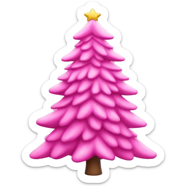 Pink Christmas tree sticker