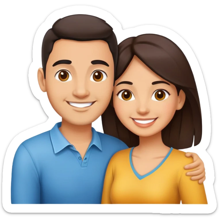 Cartoon avatar Latino couple sticker