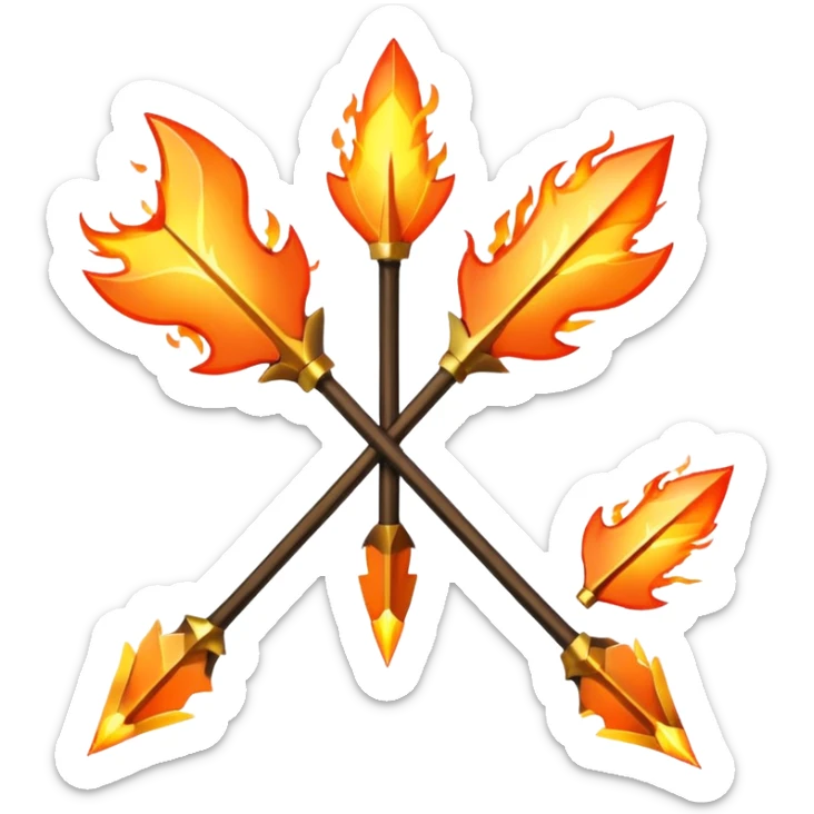 arco de flechas de fuego parecido al de los juegos del hambre sticker