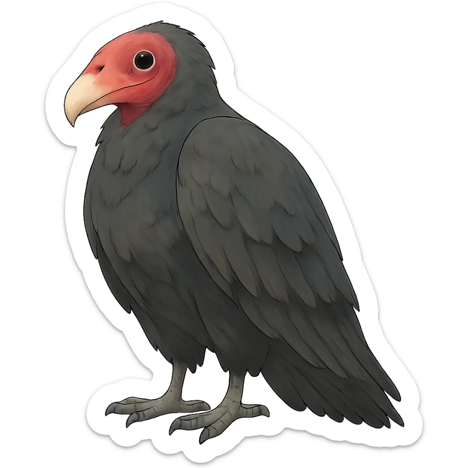 ghibli style turkey vulture sticker