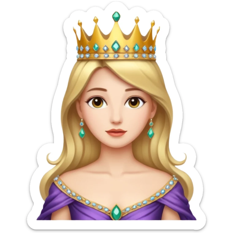 Queen – Elegant woman with jeweled crown and gown sticker