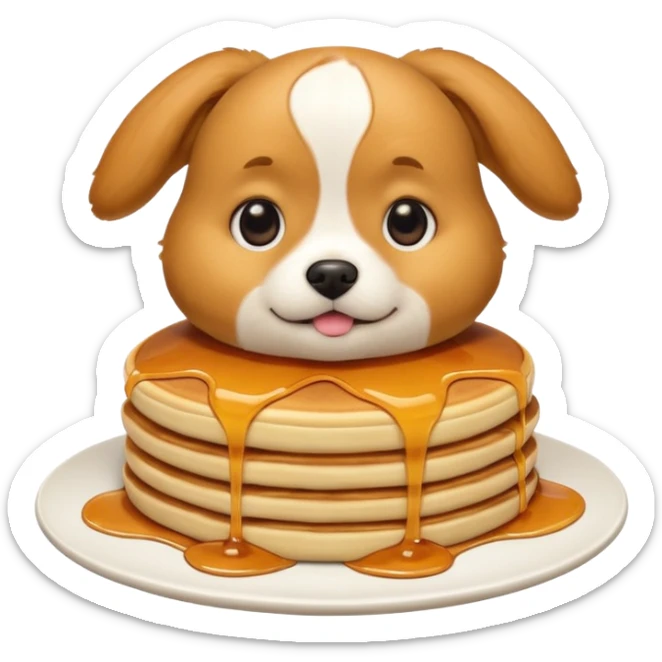 dog in the shape of pancake likr the dog emoji  sticker