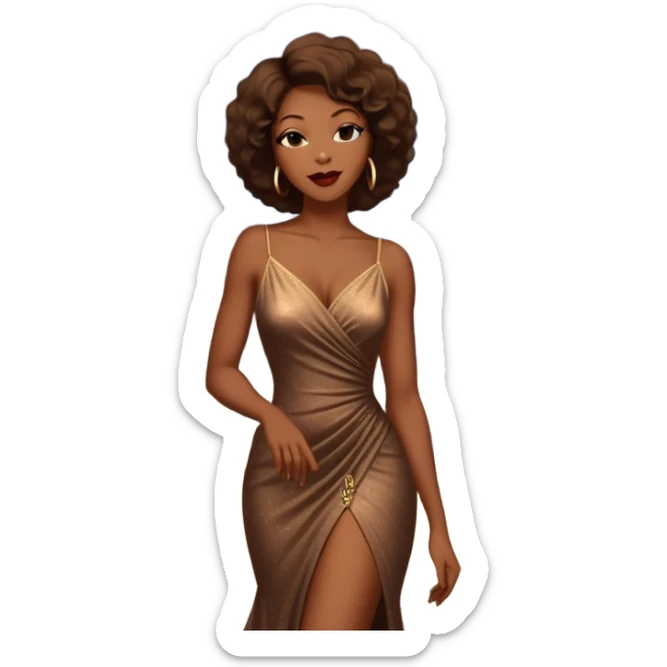 Black woman jazz singer performing outside a jazz club in Paris at night, street lamps, Parisian architecture sticker