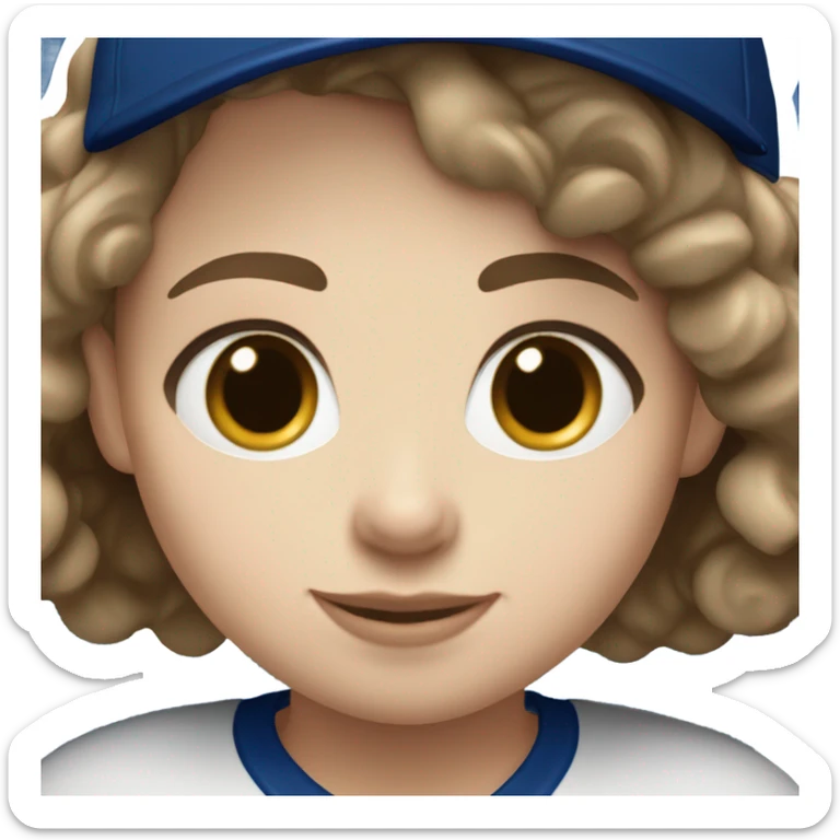 White Los Angeles Dodgers Girl with dark brown hair  sticker